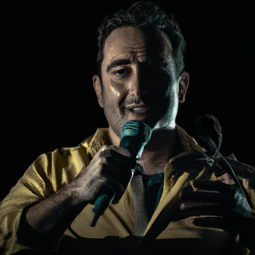 Retrato de Jorge Pérez con micrófono